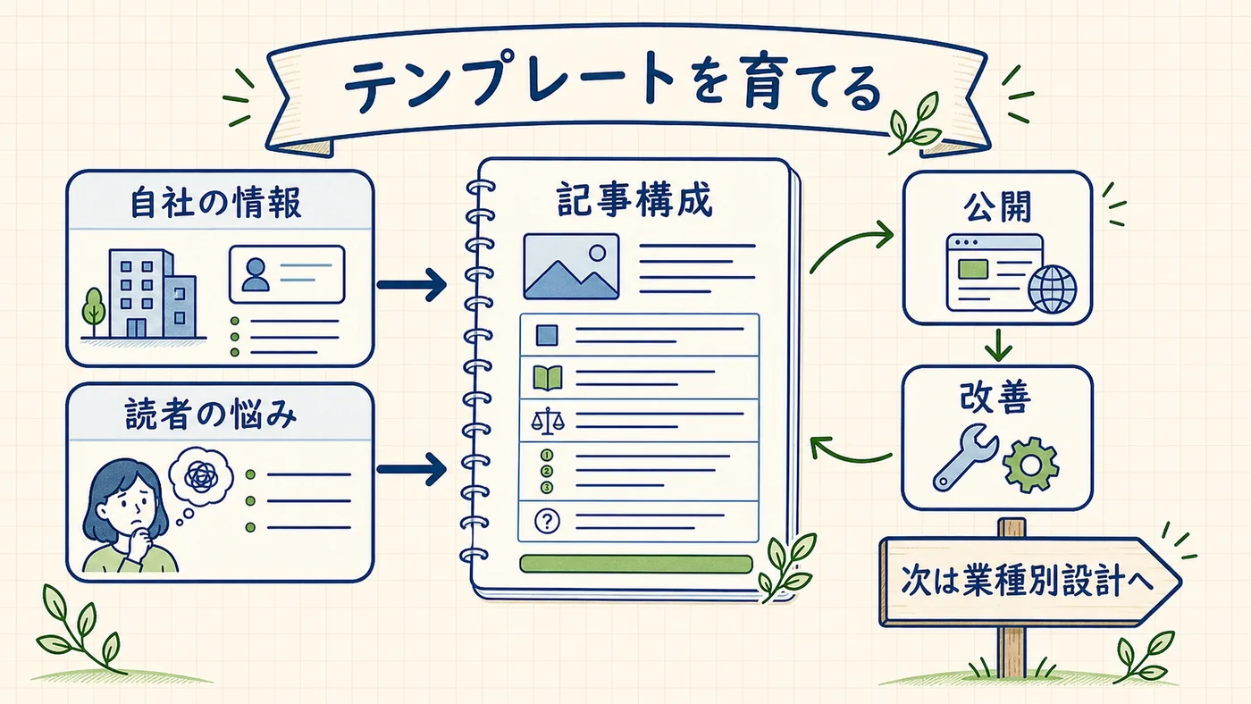 第8章のまとめと次のステップ。7要素の振り返りと、自社で試す・診断・育成プランの3つの選択肢。