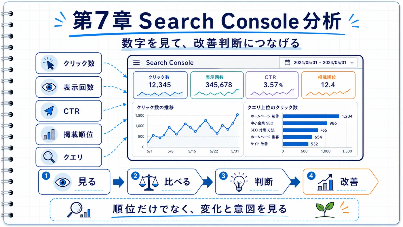 Search Consoleの指標と改善判断──クリック数・CTR・クエリ分析で記事運用を回す実務ガイド