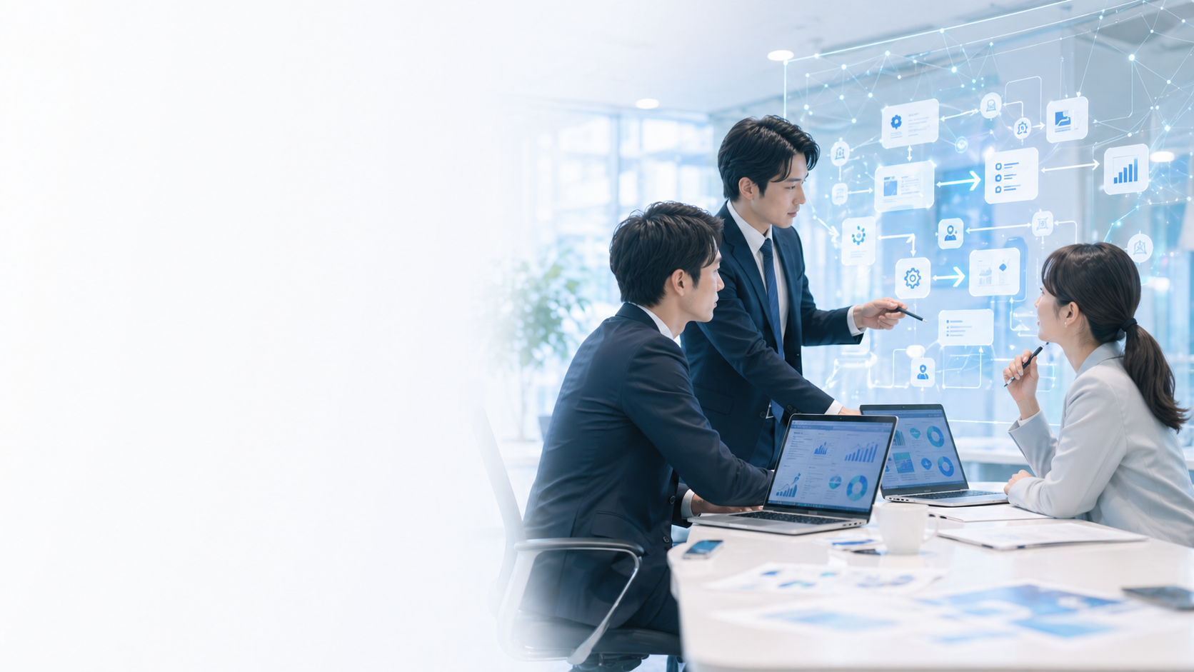AIと自動化を活用した業務効率化・DX支援のイメージ
