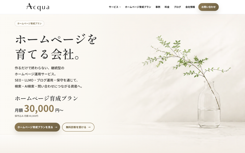 株式会社Acqua 公式サイト（現デザイン）