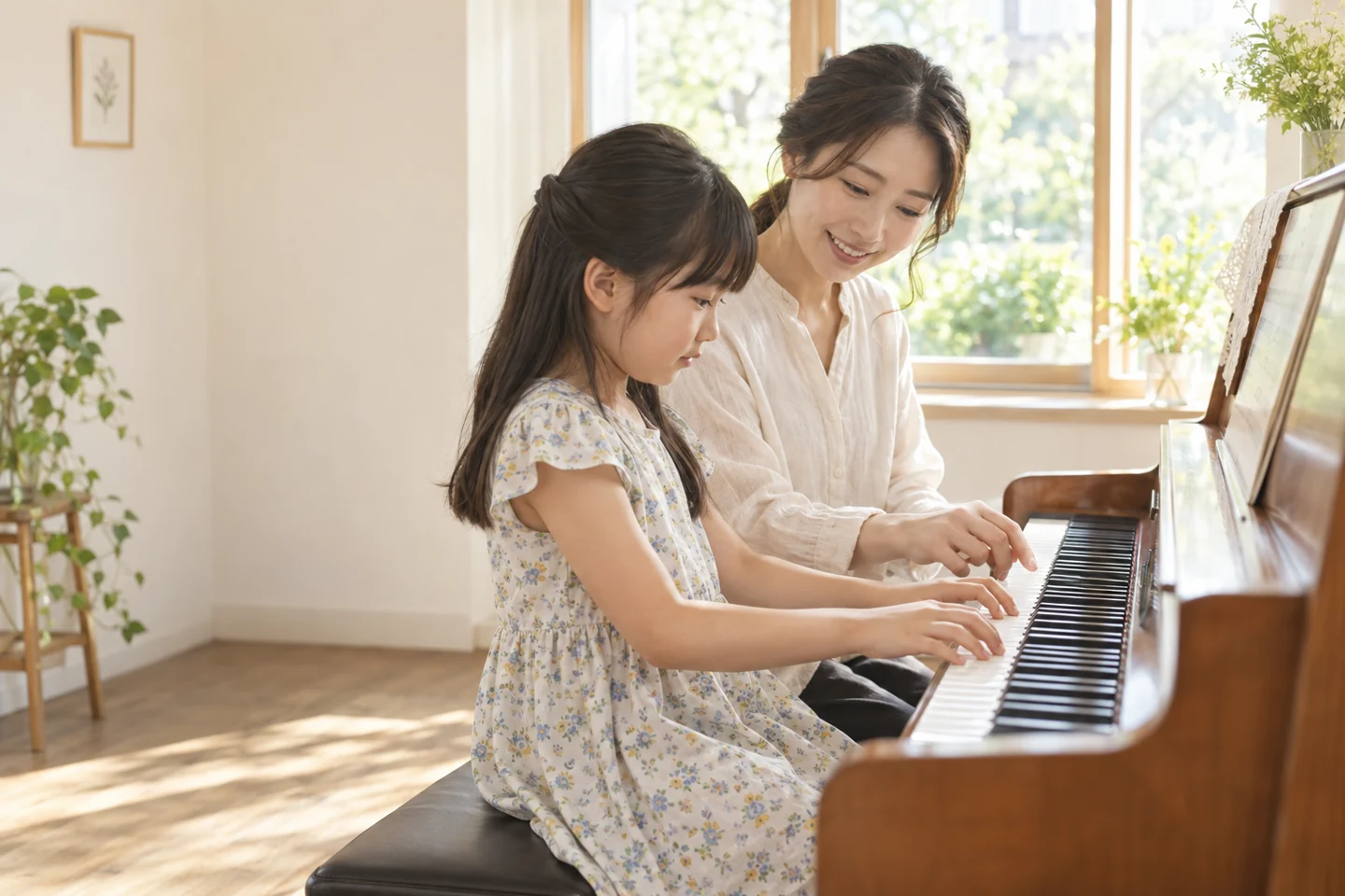 ピアノ・音楽教室の雰囲気を表した生成写真