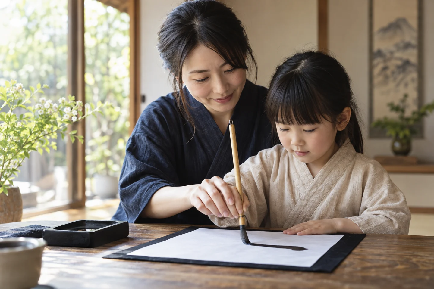 書道・習字教室の雰囲気を表した生成写真
