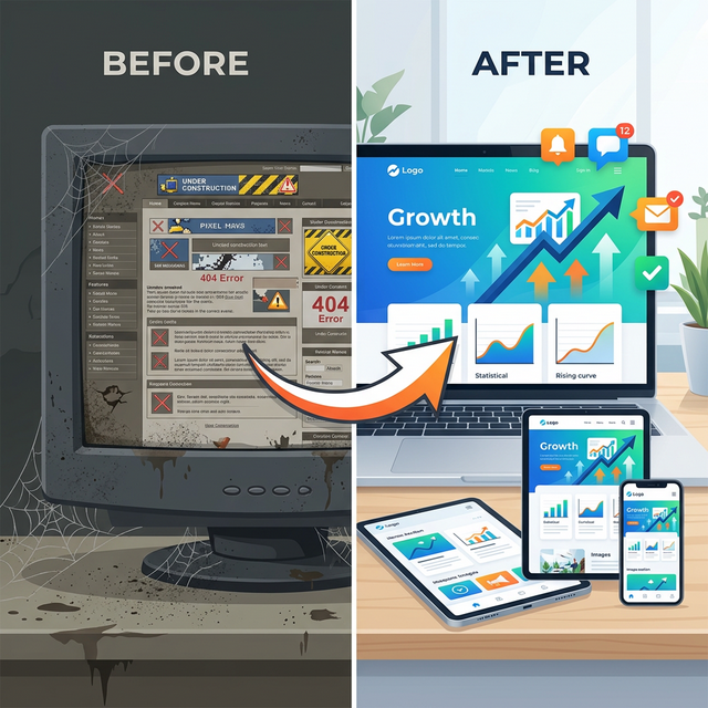 HP改善ビフォーアフター イラスト