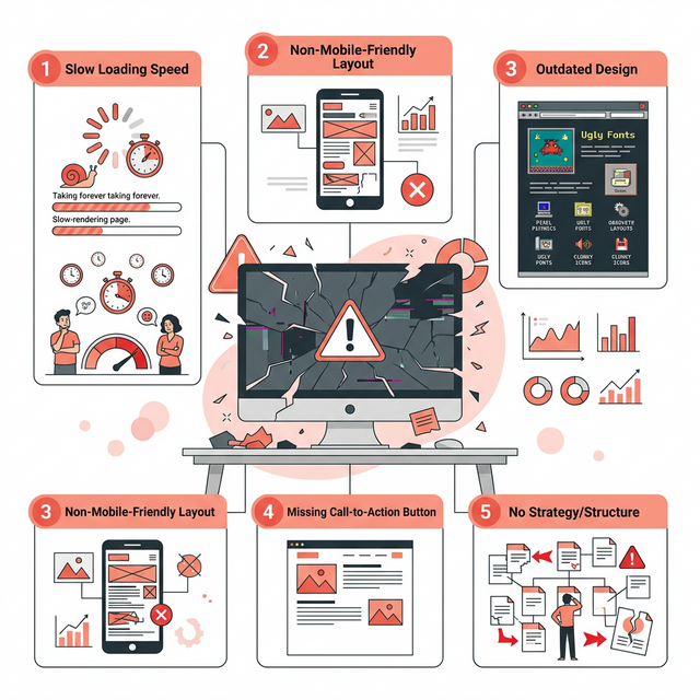 成果が出ないHPの特徴 図解