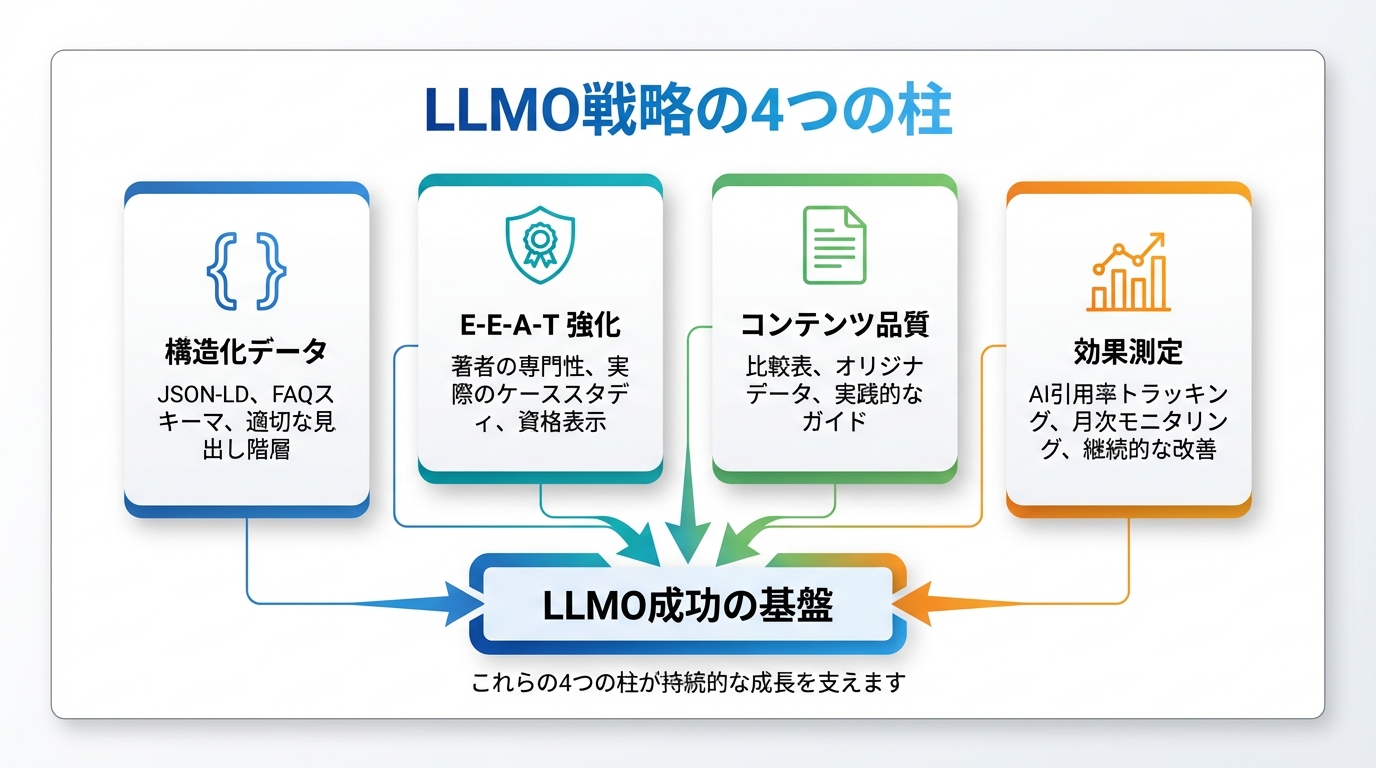 LLMO戦略の4つの柱