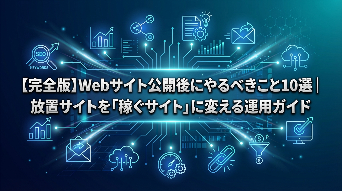 【完全版】Webサイト公開後にやるべきこと10選|放置サイトを「稼ぐサイト」に変える運用ガイド