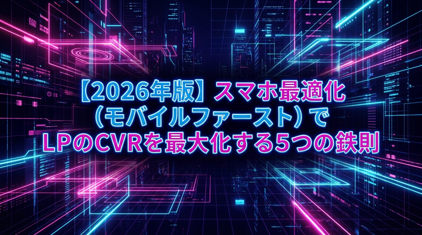 【2026年版】スマホ最適化（モバイルファースト）でLPのCVRを最大化する5つの鉄則