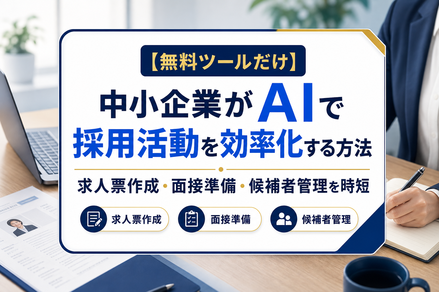 【無料ツールだけ】中小企業がAIで採用活動を効率化する方法｜求人票作成・面接準備・候補者管理を時短
