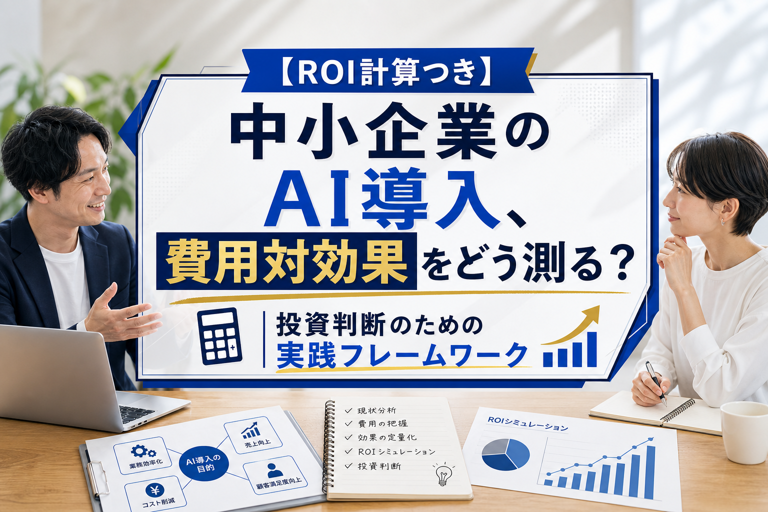 【ROI計算つき】中小企業のAI導入、費用対効果をどう測る?|投資判断のための実践フレームワーク