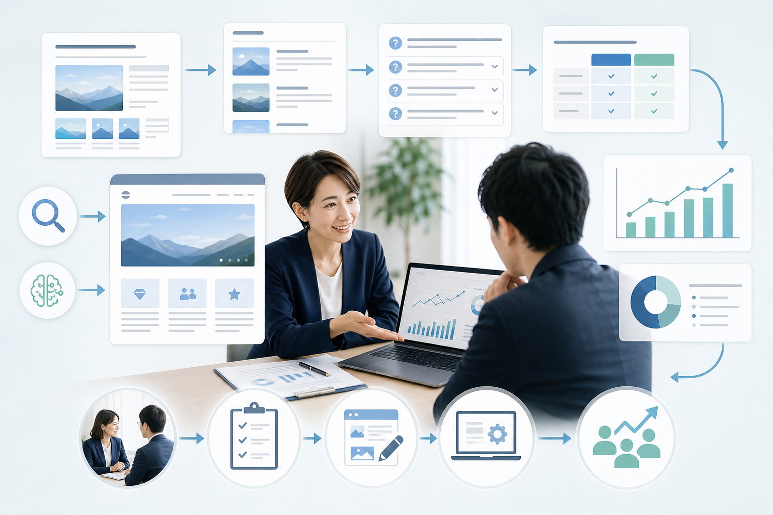 SEO、LLMO、ブログ運用、サービスページ改善の関係