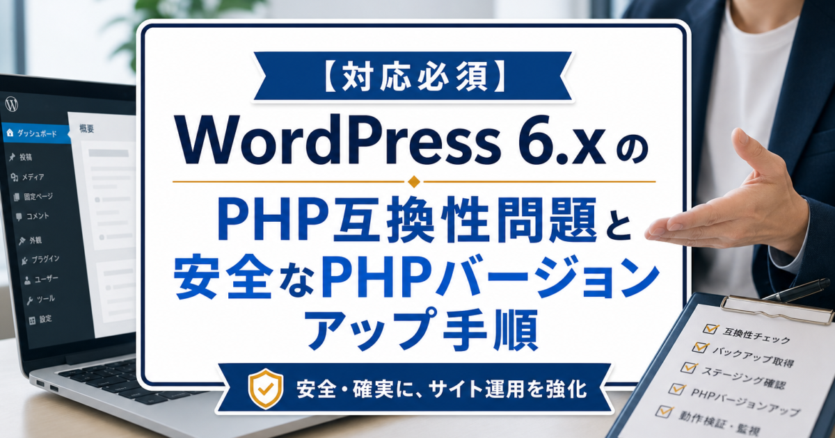 【対応必須】WordPress 6.x のPHP互換性問題と安全なPHPバージョンアップ手順