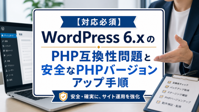 【対応必須】WordPress 6.x のPHP互換性問題と安全なPHPバージョンアップ手順