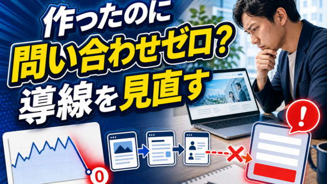 ホームページを作ったのに問い合わせが増えない原因を導線改善で見直すアイキャッチ画像