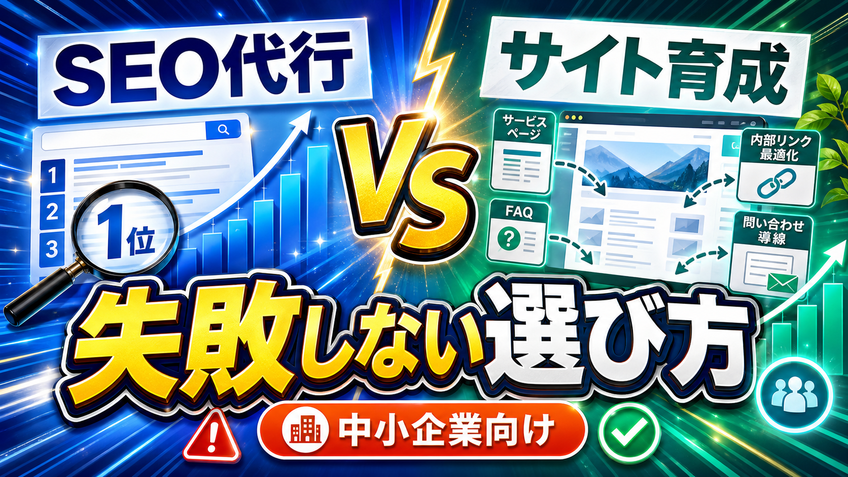 SEO代行とホームページ育成プランの違い｜中小企業が後悔しない選択ガイドのアイキャッチ画像