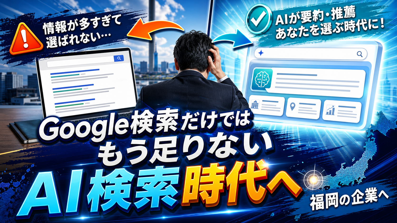 福岡企業が見逃しがちなGoogle検索とAI検索の本質的な違いと今後のWeb集客戦略のアイキャッチ画像