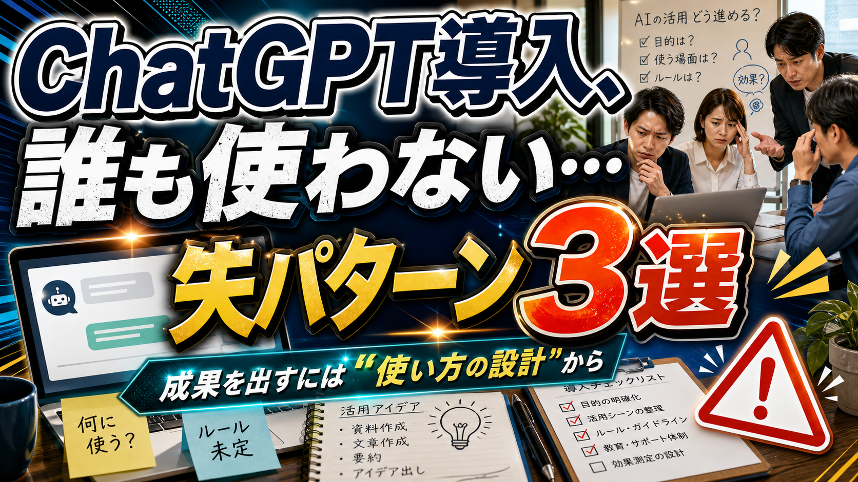 【中小企業向け】ChatGPTを業務に導入して成果を出す方法と、よくある失敗パターン3選のアイキャッチ