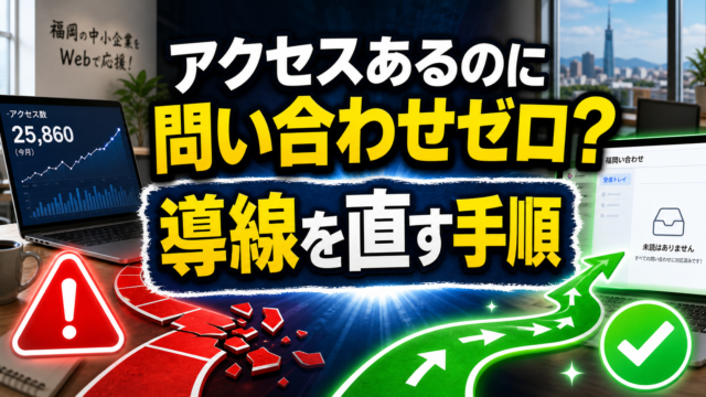 アクセスはあるのに問い合わせが来ない？ホームページの導線改善で離脱を防ぐ見直し手順のアイキャッチ画像