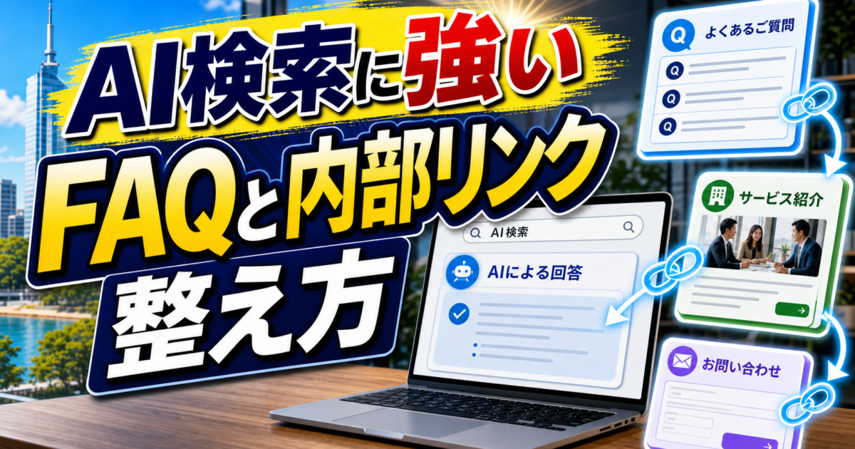 福岡の企業がAI検索に強いFAQと内部リンクを整える方法のアイキャッチ画像