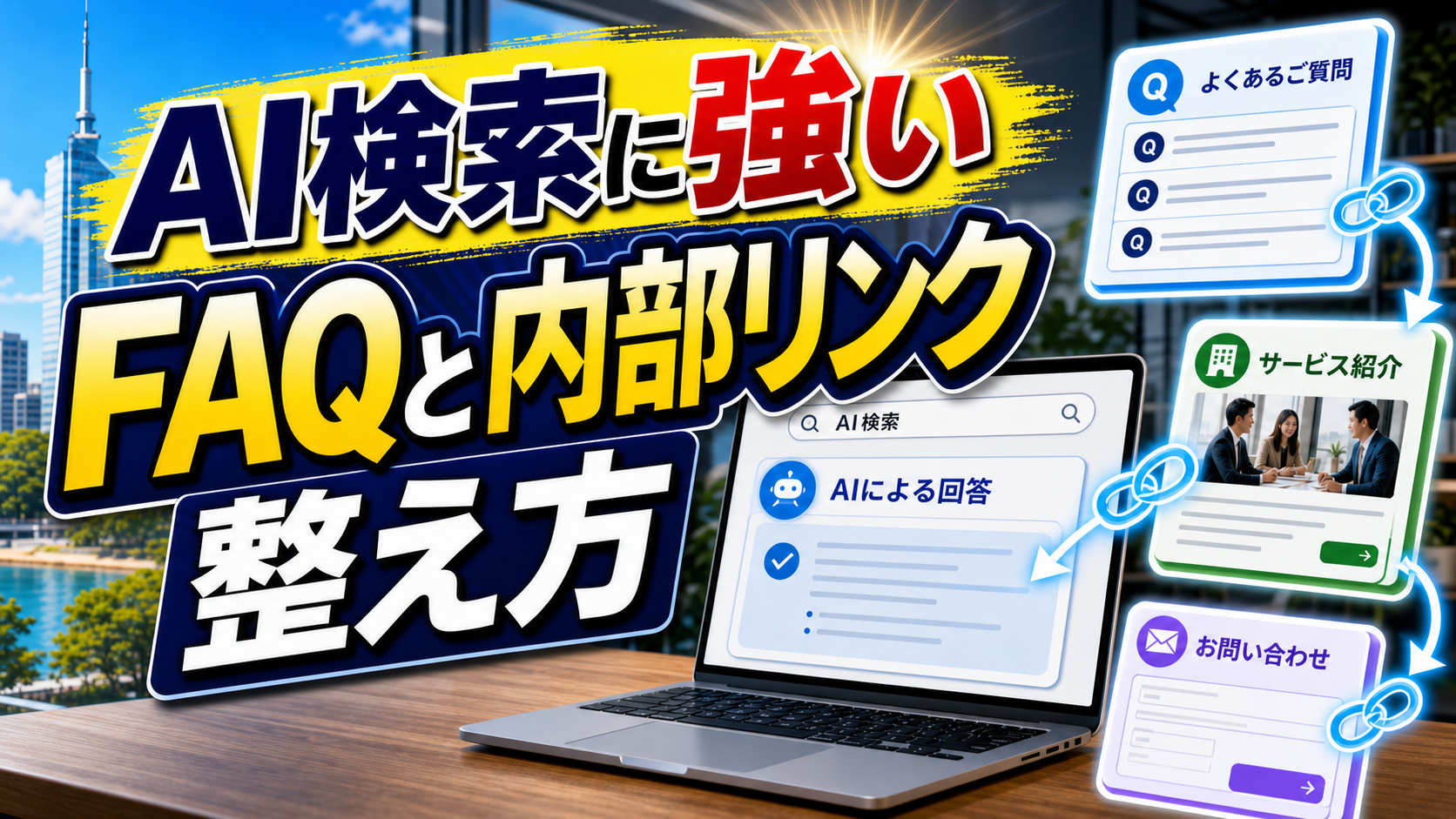 福岡の企業がAI検索に強いFAQと内部リンクを整える方法のアイキャッチ画像