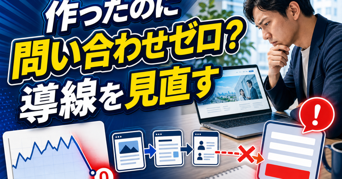 ホームページを作ったのに問い合わせが増えない会社が見直すべき導線のアイキャッチ画像