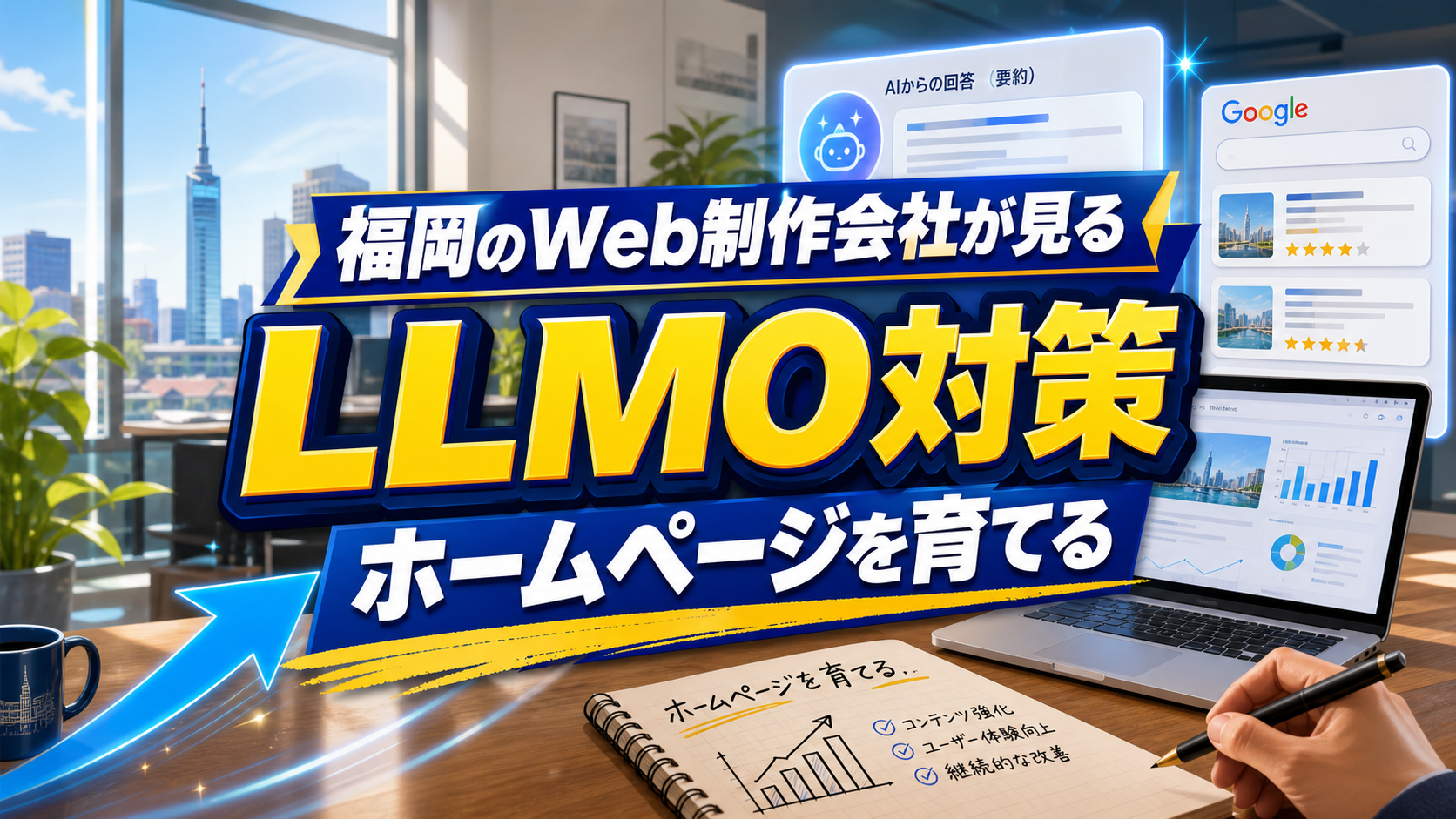 福岡のWeb制作会社が考えるLLMO対策とホームページ育成のアイキャッチ画像