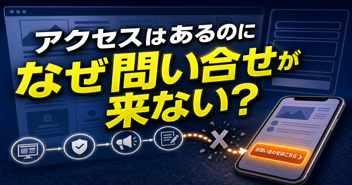 問い合わせフォームまで進まれないホームページの見直し方｜導線改善の優先順位と実務チェックリストのアイキャッチ画像