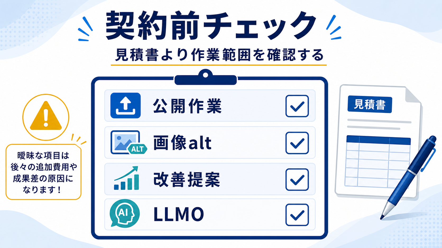 第7章「契約前に確認したいチェックリスト」の要点を整理した図解