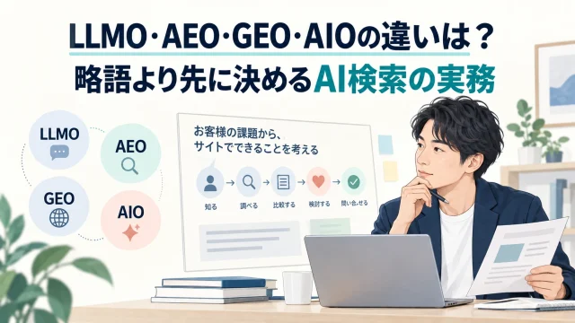 LLMO・AEO・GEO・AIOの違いは？略語より先に決めるAI検索の実務