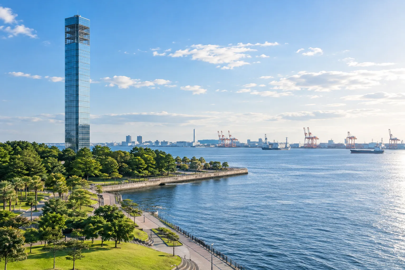 千葉市の千葉みなととポートタワーを思わせる生成画像