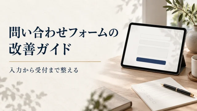 問い合わせフォームの改善ガイド。入力から受付まで整える。