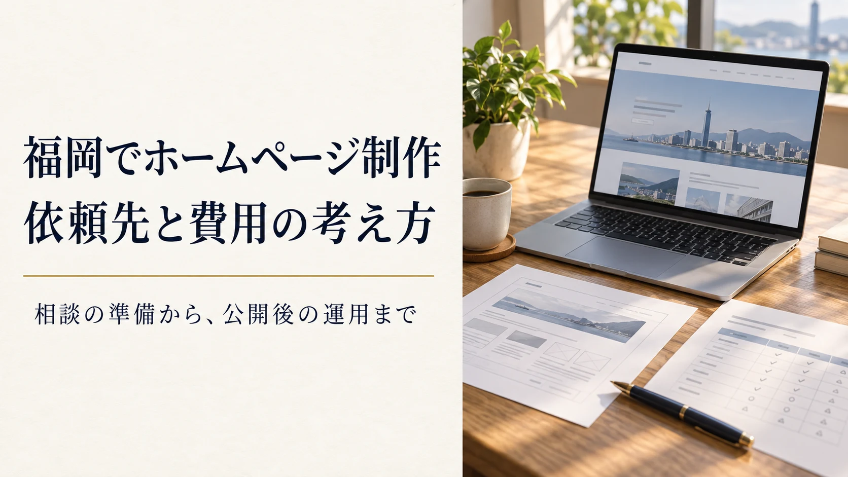 福岡でホームページ制作。依頼先と費用の考え方。相談の準備から、公開後の運用まで。