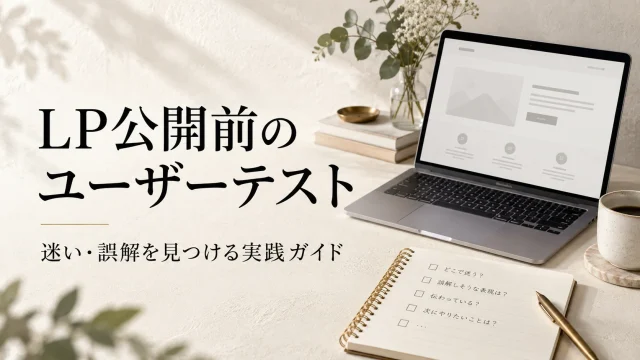 LP公開前のユーザーテスト。迷い・誤解を見つける実践ガイド。