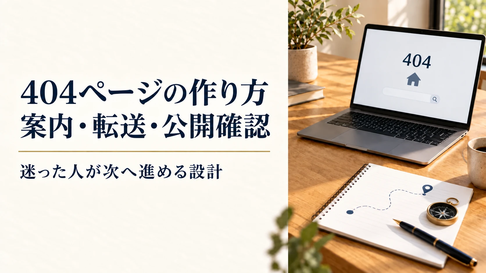404ページの作り方。案内・転送・公開確認。迷った人が次へ進める設計。