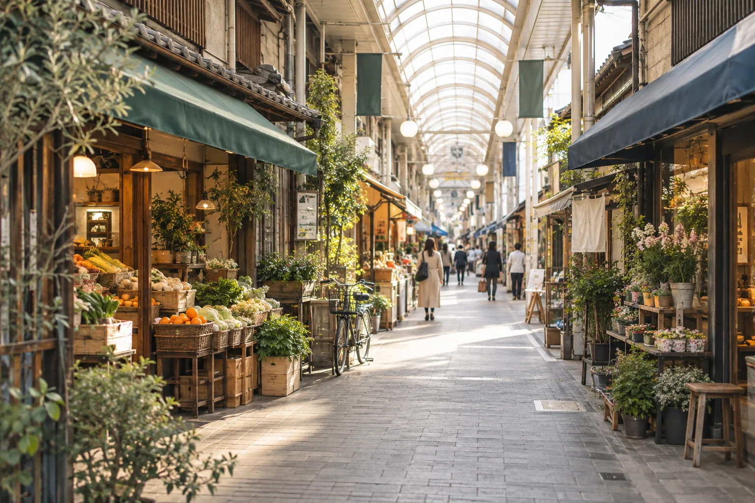 大阪市旭区の千林商店街をイメージした生成画像