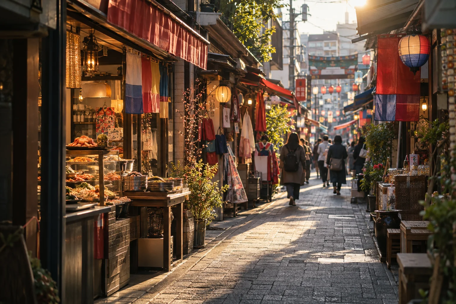 大阪市生野区の御幸森周辺の商店街をイメージした生成画像