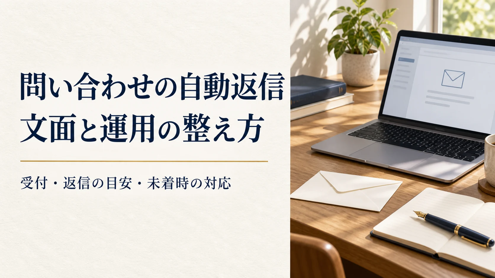 問い合わせの自動返信。文面と運用の整え方。受付・返信の目安・未着時の対応。