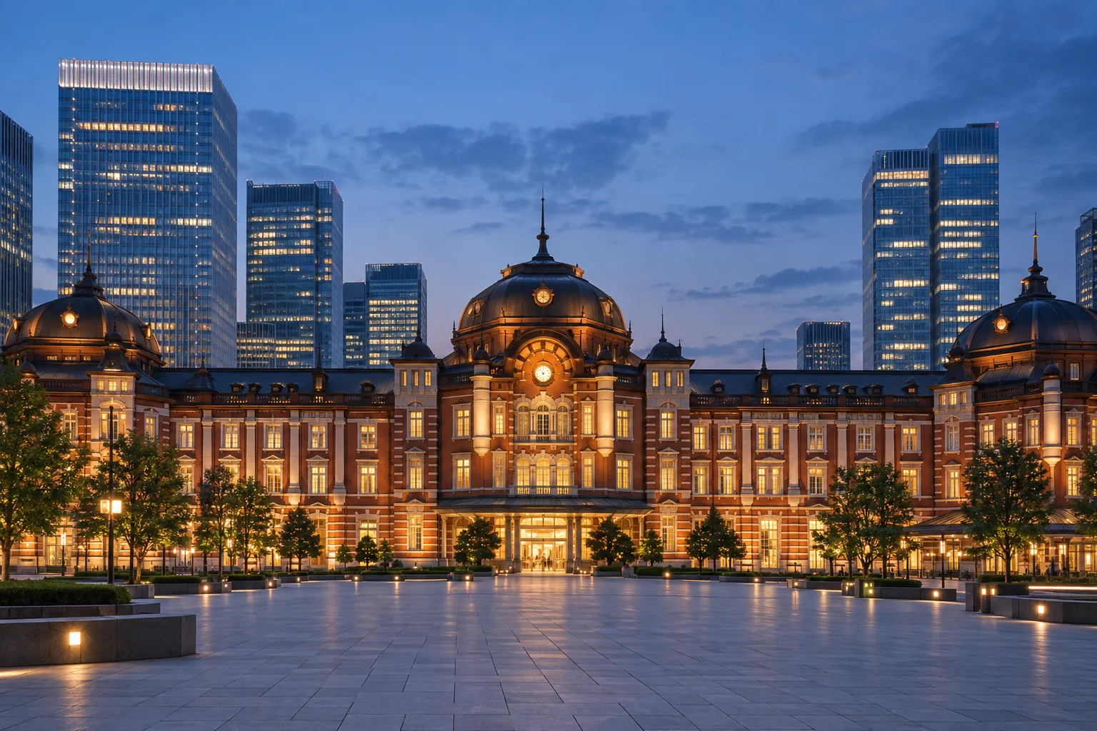 東京都千代田区の丸の内駅舎を思わせる生成画像