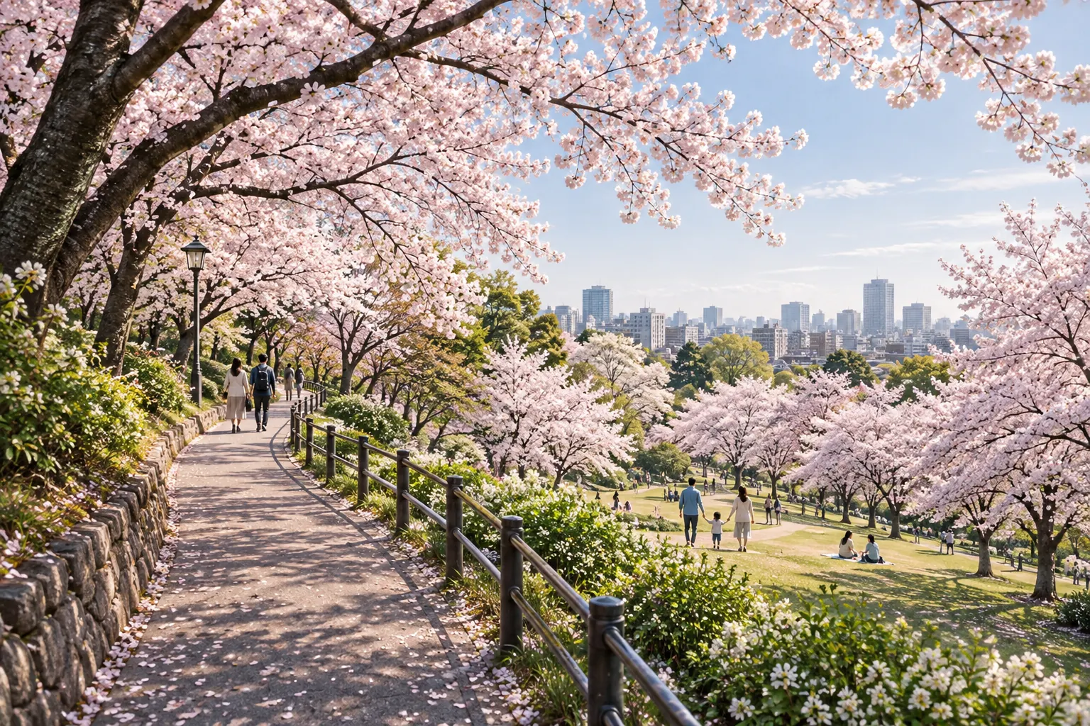 東京都北区・王子の飛鳥山公園の桜をイメージした生成画像