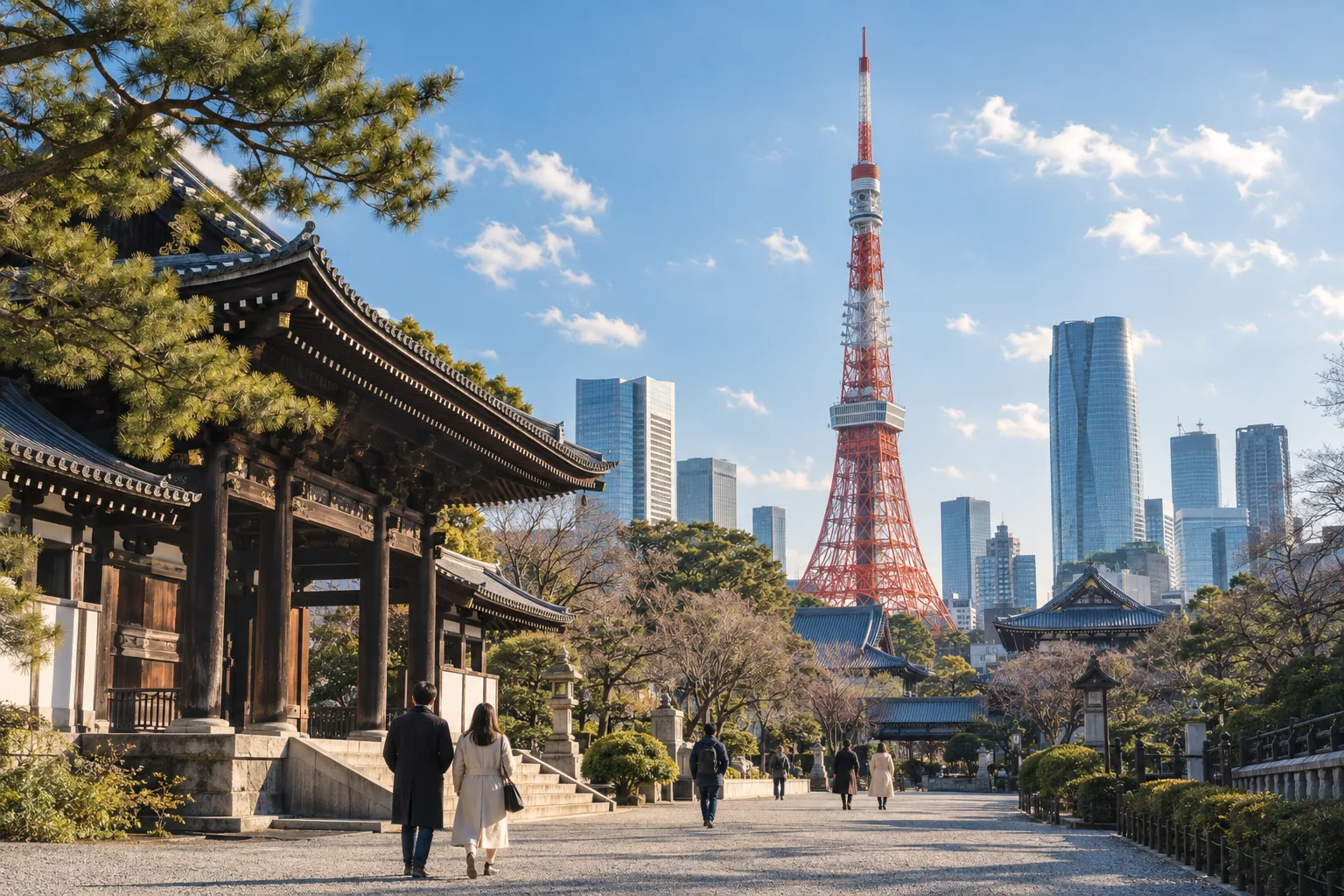 東京都港区の芝・東京タワー周辺をイメージした生成画像