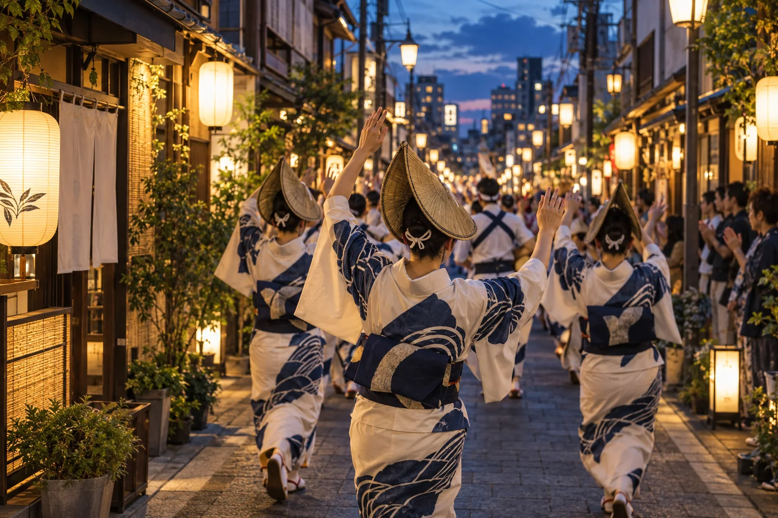 東京都杉並区・高円寺の阿波おどりをイメージした生成画像