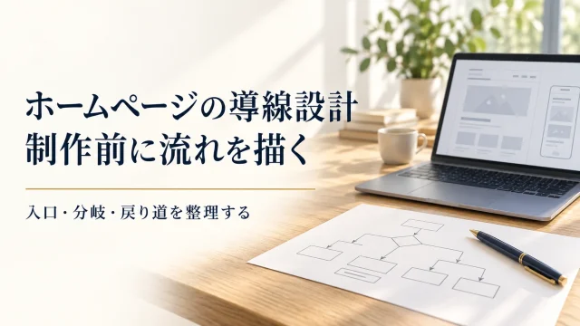 ホームページの導線設計。制作前に流れを描く。入口・分岐・戻り道を整理する。