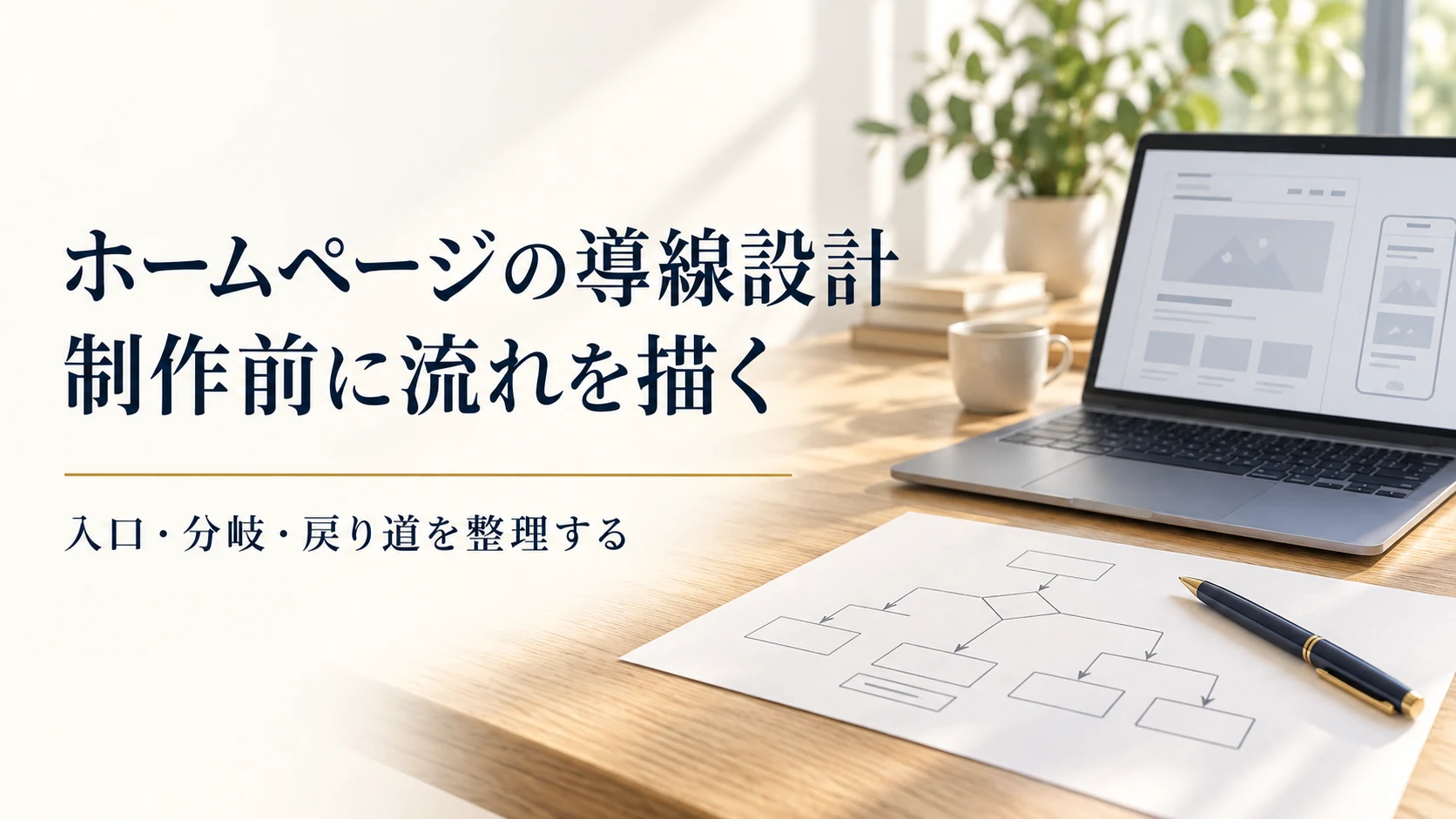 ホームページの導線設計。制作前に流れを描く。入口・分岐・戻り道を整理する。