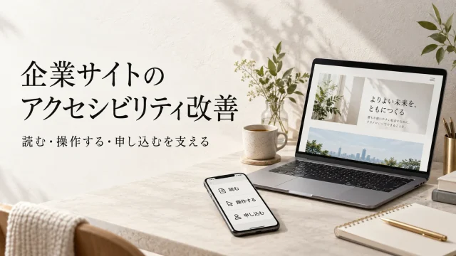 企業サイトのアクセシビリティ改善。読む・操作する・申し込むを支える。