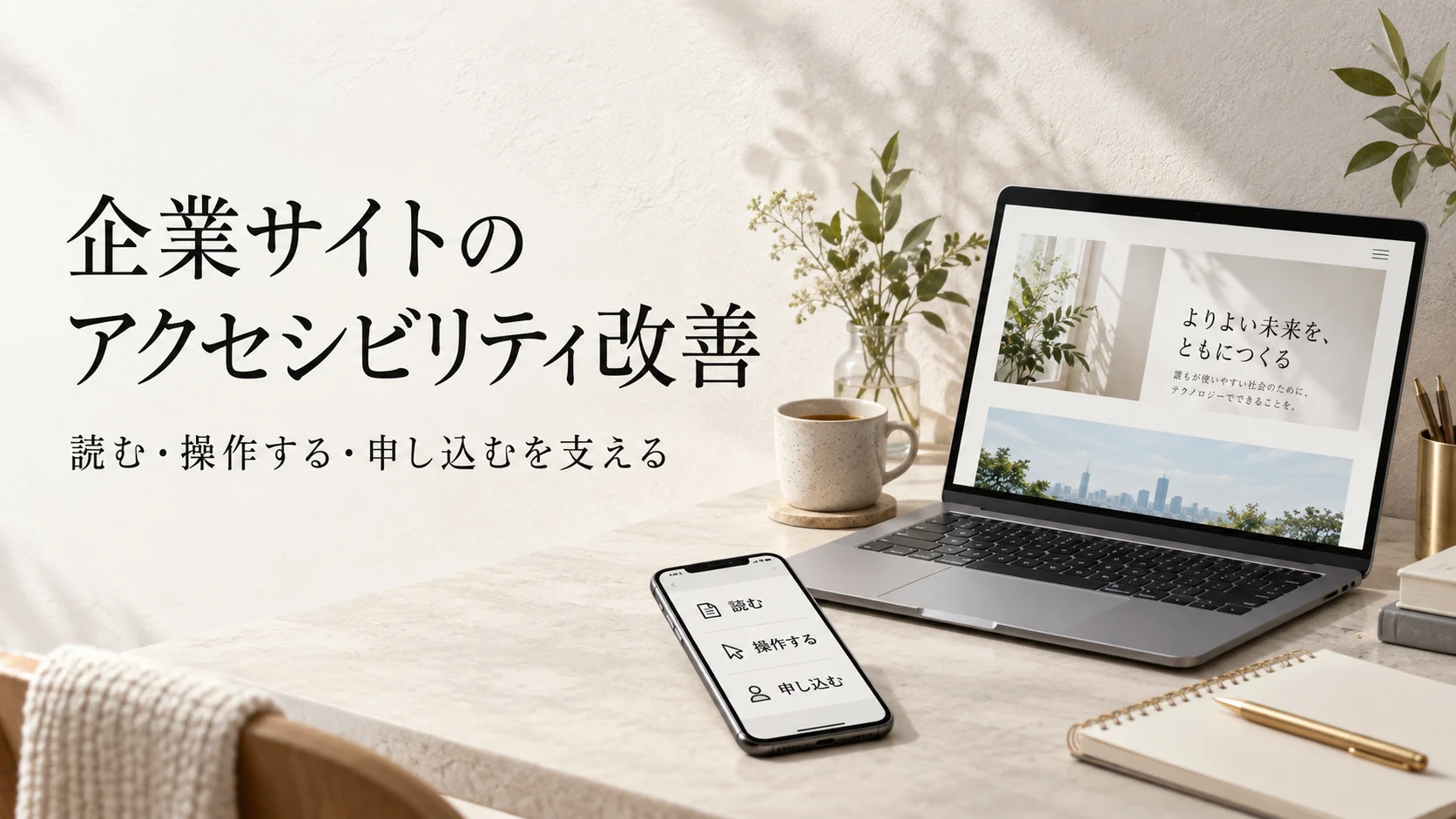 企業サイトのアクセシビリティ改善。読む・操作する・申し込むを支える。
