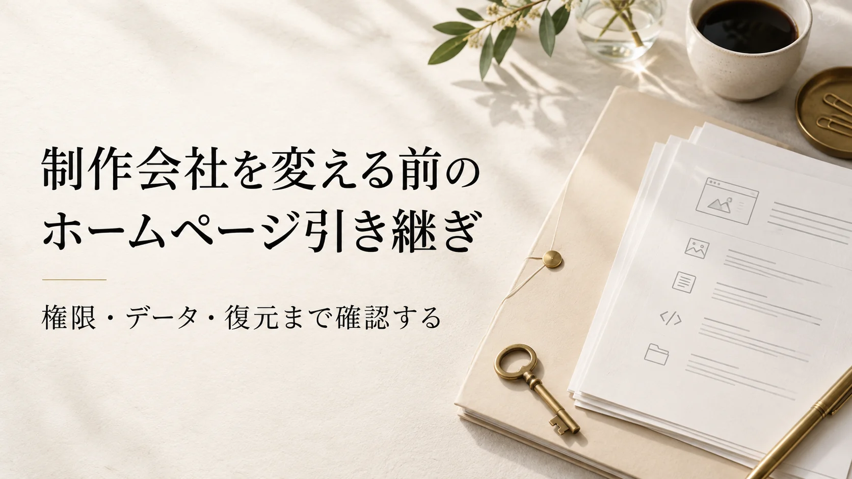 制作会社を変える前のホームページ引き継ぎ。権限・データ・復元まで確認する。