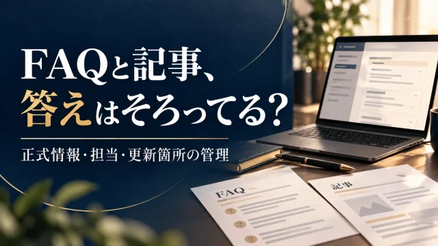 FAQとブログの答えをそろえる｜正式情報・担当・更新箇所の管理手順