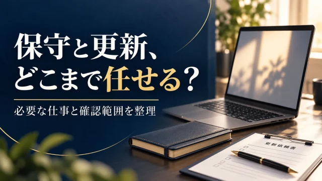 ホームページの保守と更新を外注するには｜任せる範囲・費用・確認事項