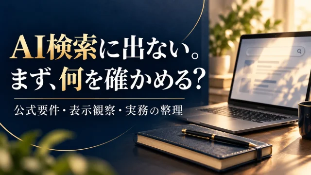 GoogleのAIによる概要に自社が出ないとき｜公式要件・表示観察・相談を分ける