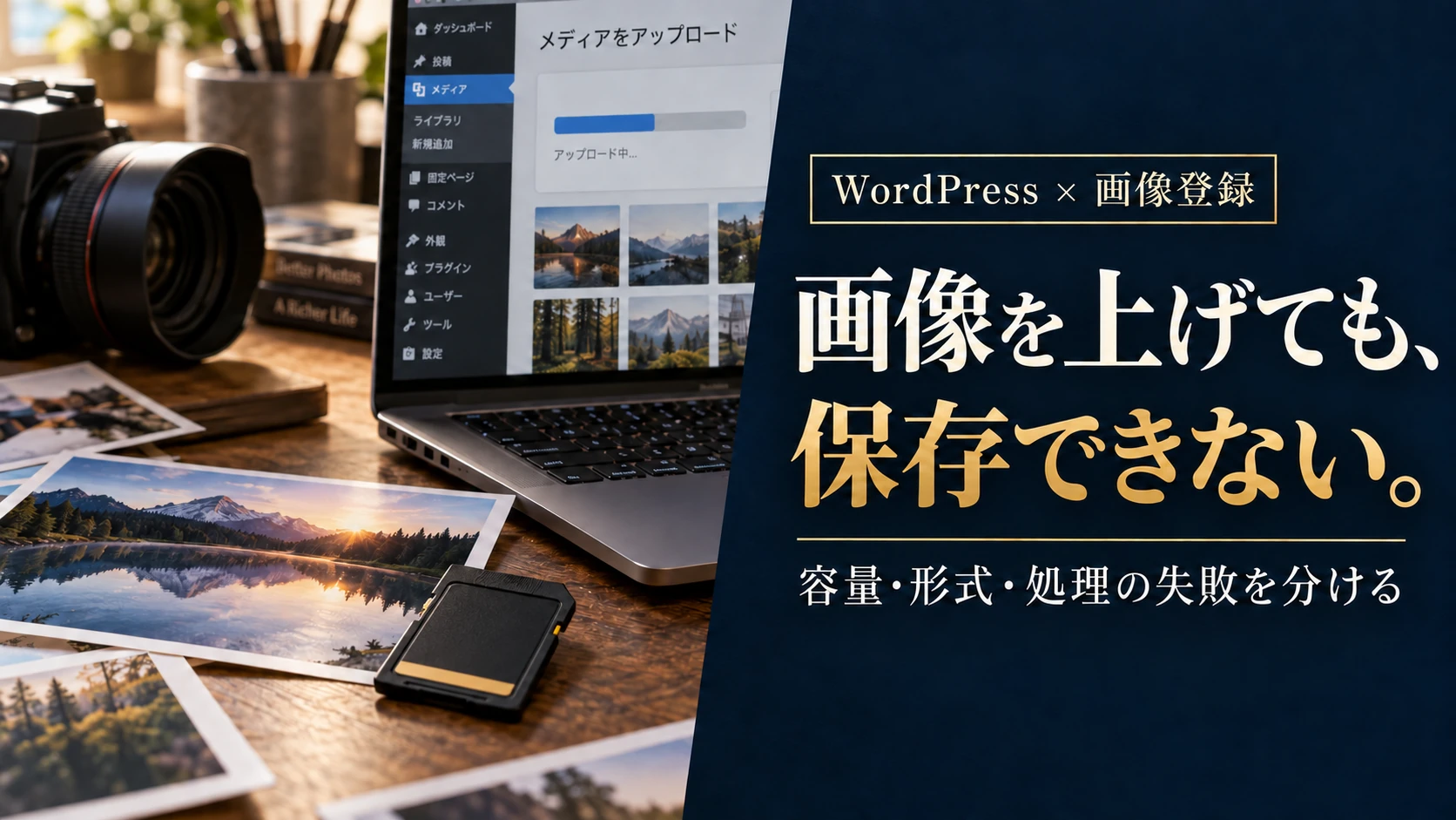 WordPressで画像をアップロードできないとき|容量・形式・保存・画像処理の確認