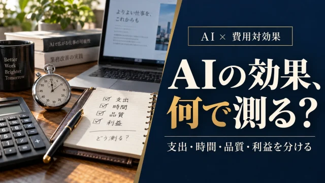 AI導入の費用対効果を測る方法｜支出・時間・品質・利益を分ける
